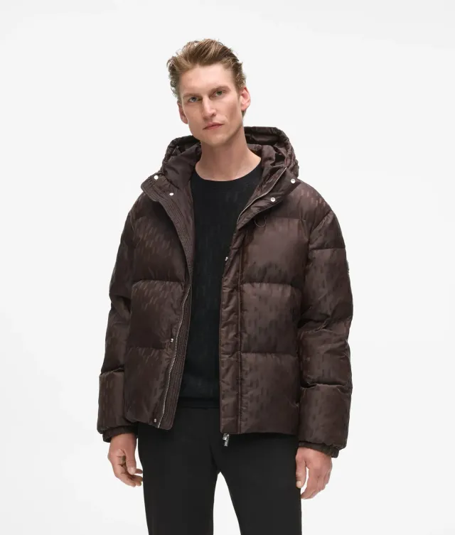 Karl Lagerfeld Monogram Pufferjacke Herren Kapuze