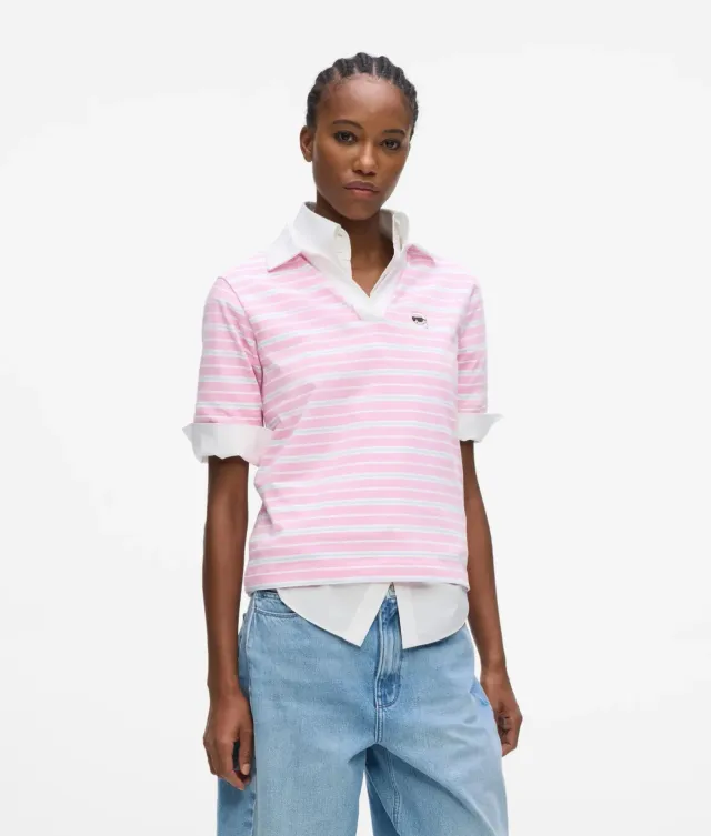 Karl Lagerfeld Ikon Stripe Polo Bio-Baumwolle