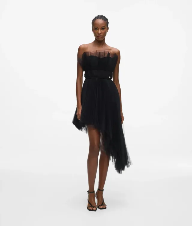 Karl Lagerfeld Tüllkleid asymmetrisch trägerlos