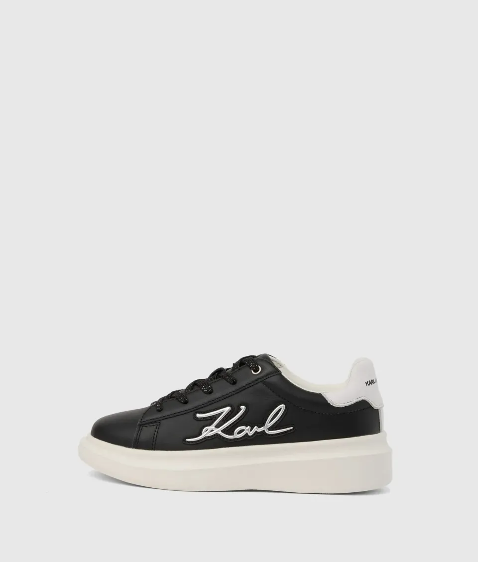 Karl Lagerfeld Signature Mädchen Sneaker Leder Schnürer