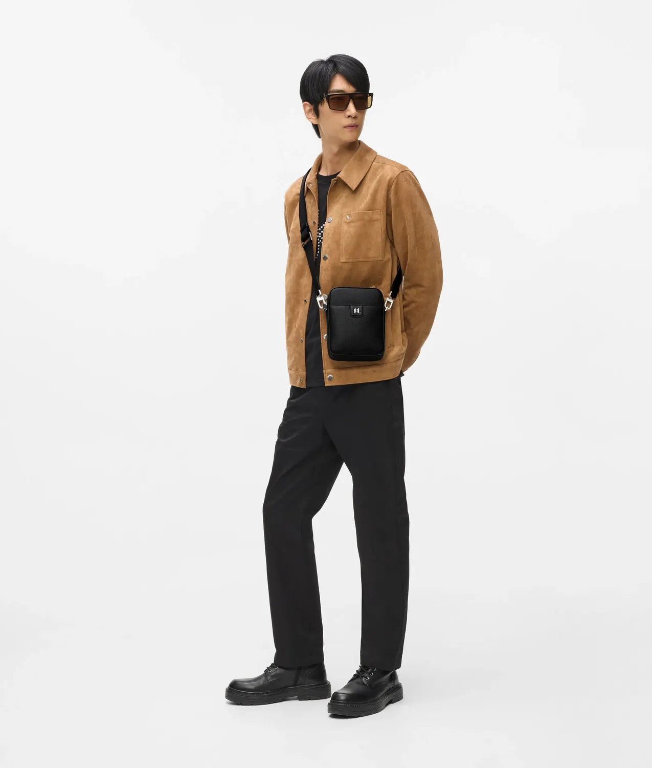 Karl Lagerfeld K/Monogram Crossbody Leder schwarz