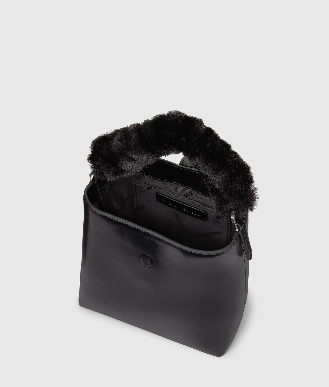 Karl Lagerfeld K/Autograph Drop Bucket Bag Klein Glanzleder