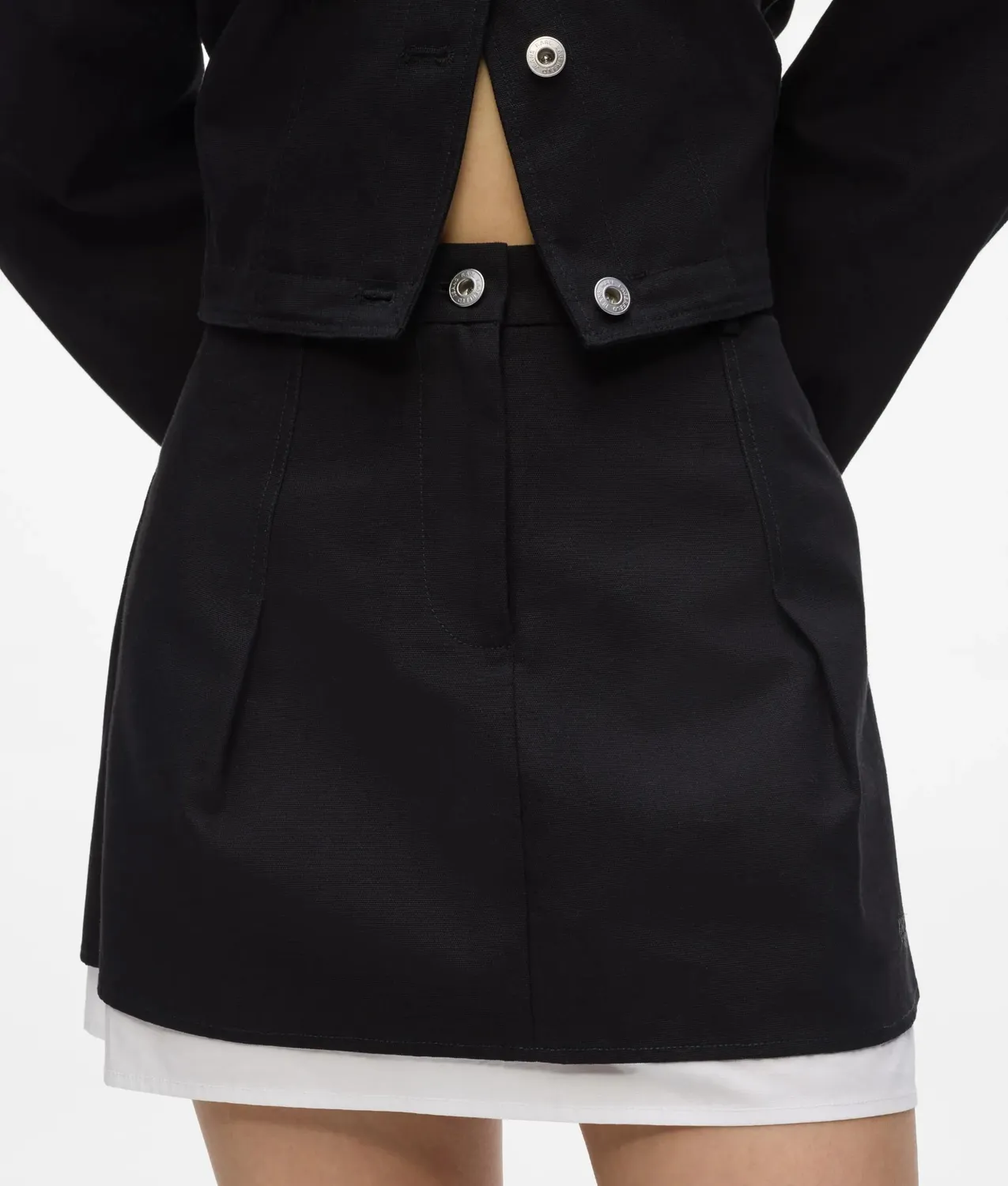 Karl Lagerfeld KL Jeans Minirock Canvas Schwarz-Weiß