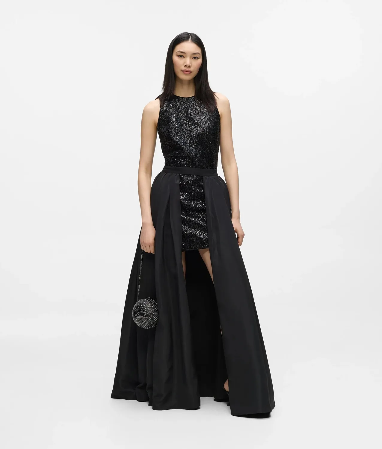 Karl Lagerfeld Paillettenkleid Damen Mini Schwarz