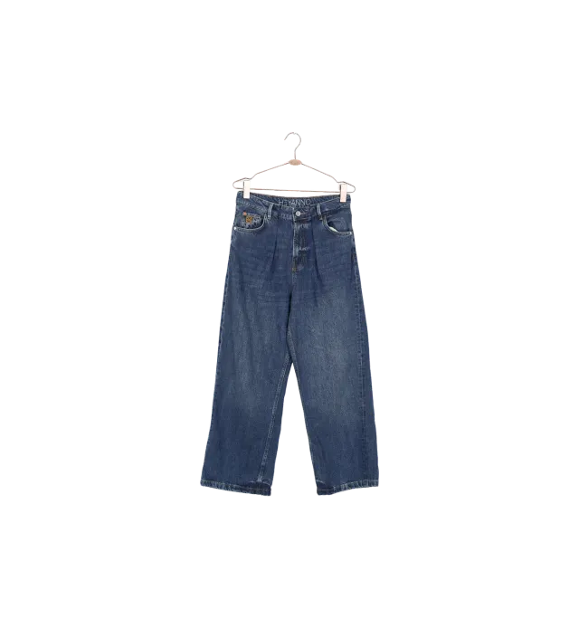 Mos Mosh ReLoved MMHHaven Pleat Jeans Cropped 27 Wide Leg