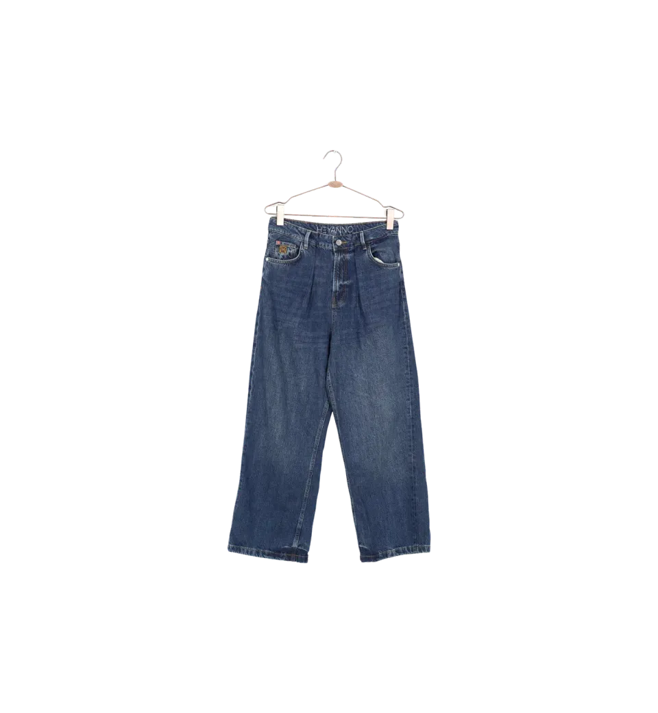 Mos Mosh ReLoved MMHHaven Pleat Jeans Cropped 27 Wide Leg