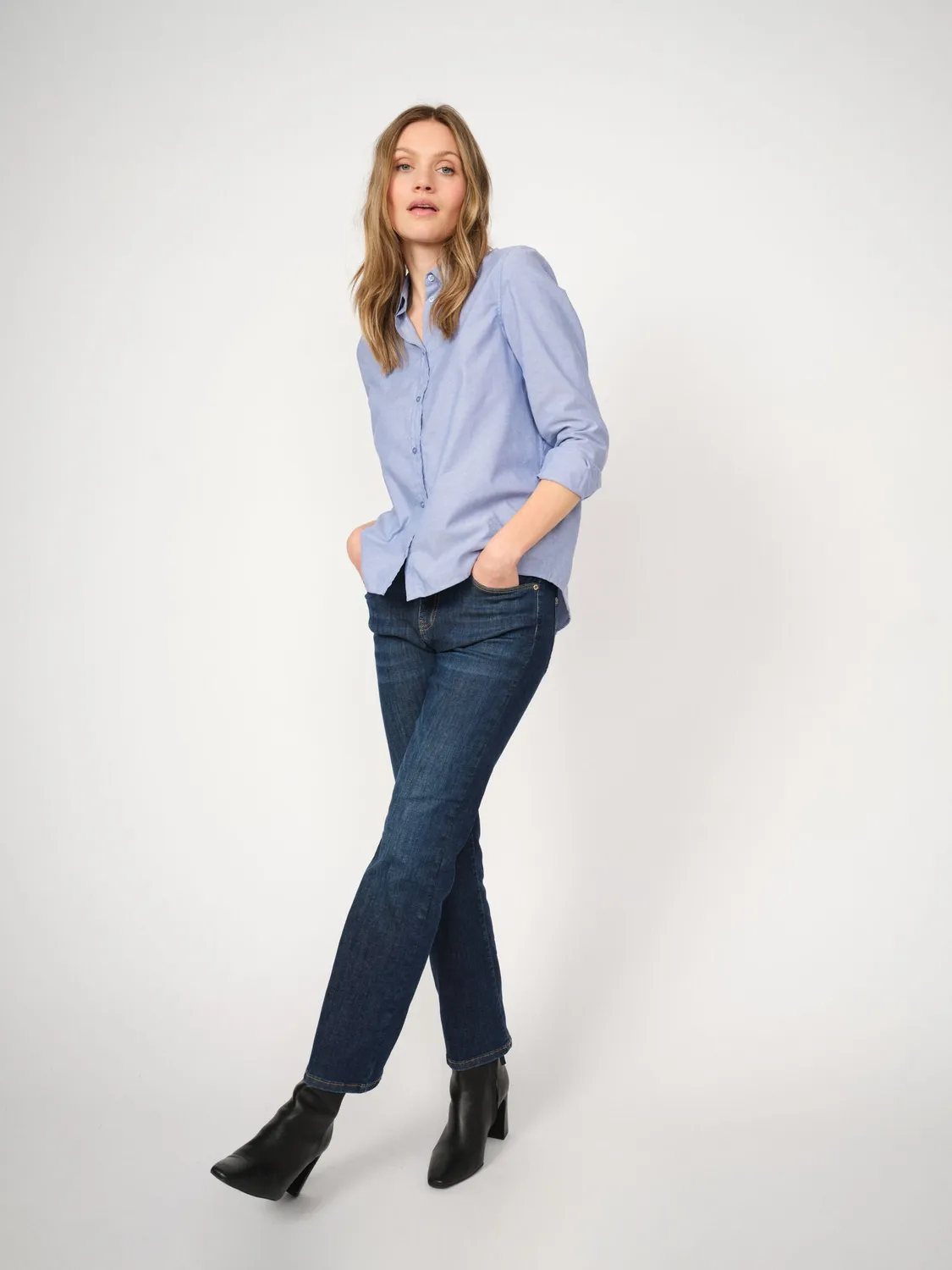 Mos Mosh Cecilia Cover Jeans Dark Blue High Waist Flare
