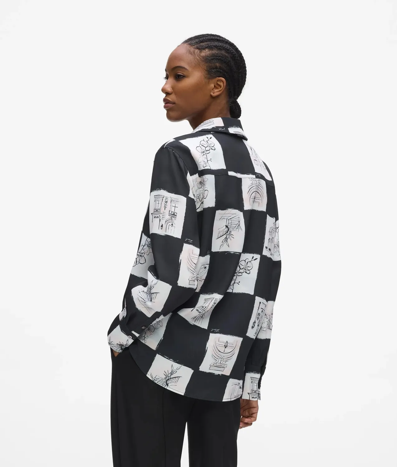 Karl Lagerfeld Bluse Damen Print Knopf