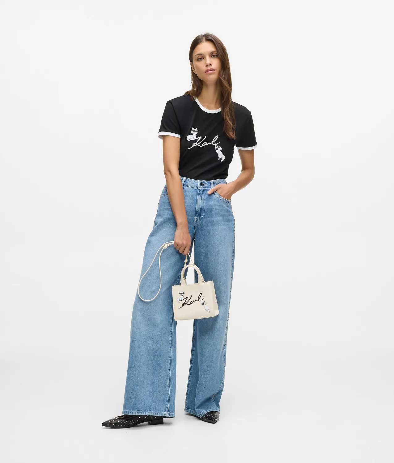 Karl Lagerfeld Ikon Choupette T-Shirt Bio-Baumwolle