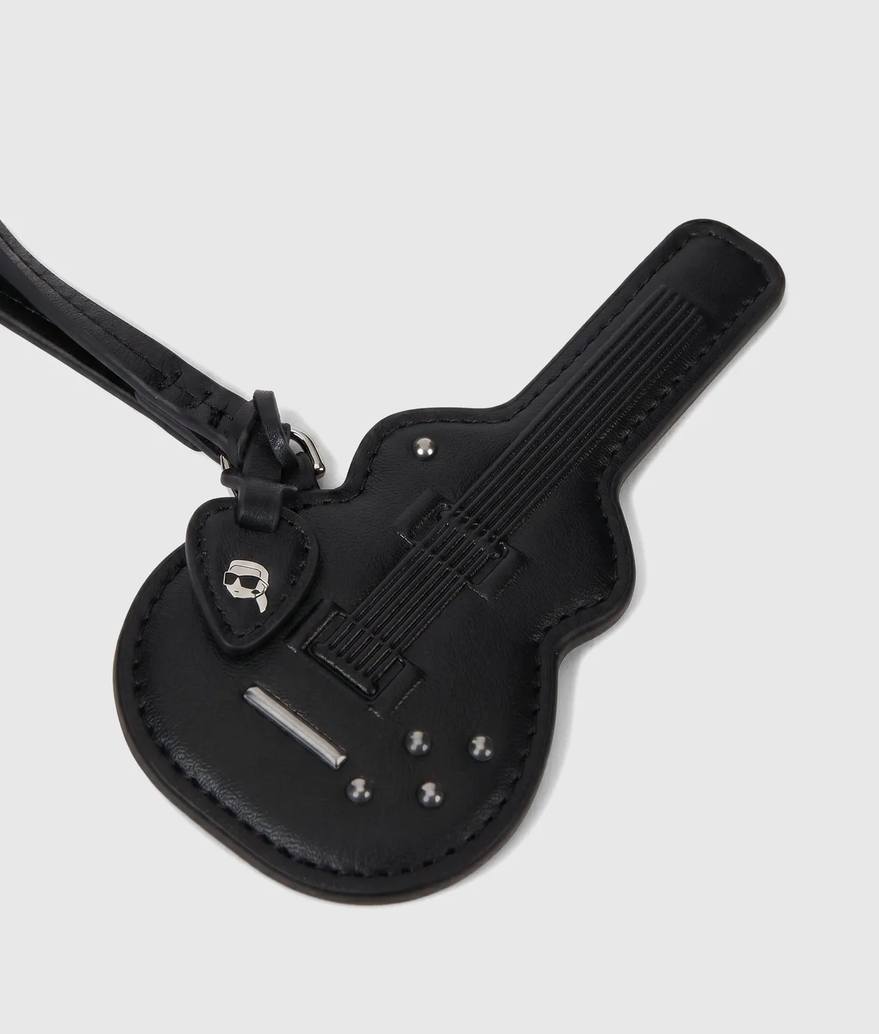 Karl Lagerfeld Ikon Guitar 3D Schlüsselanhänger Leder Schwarz