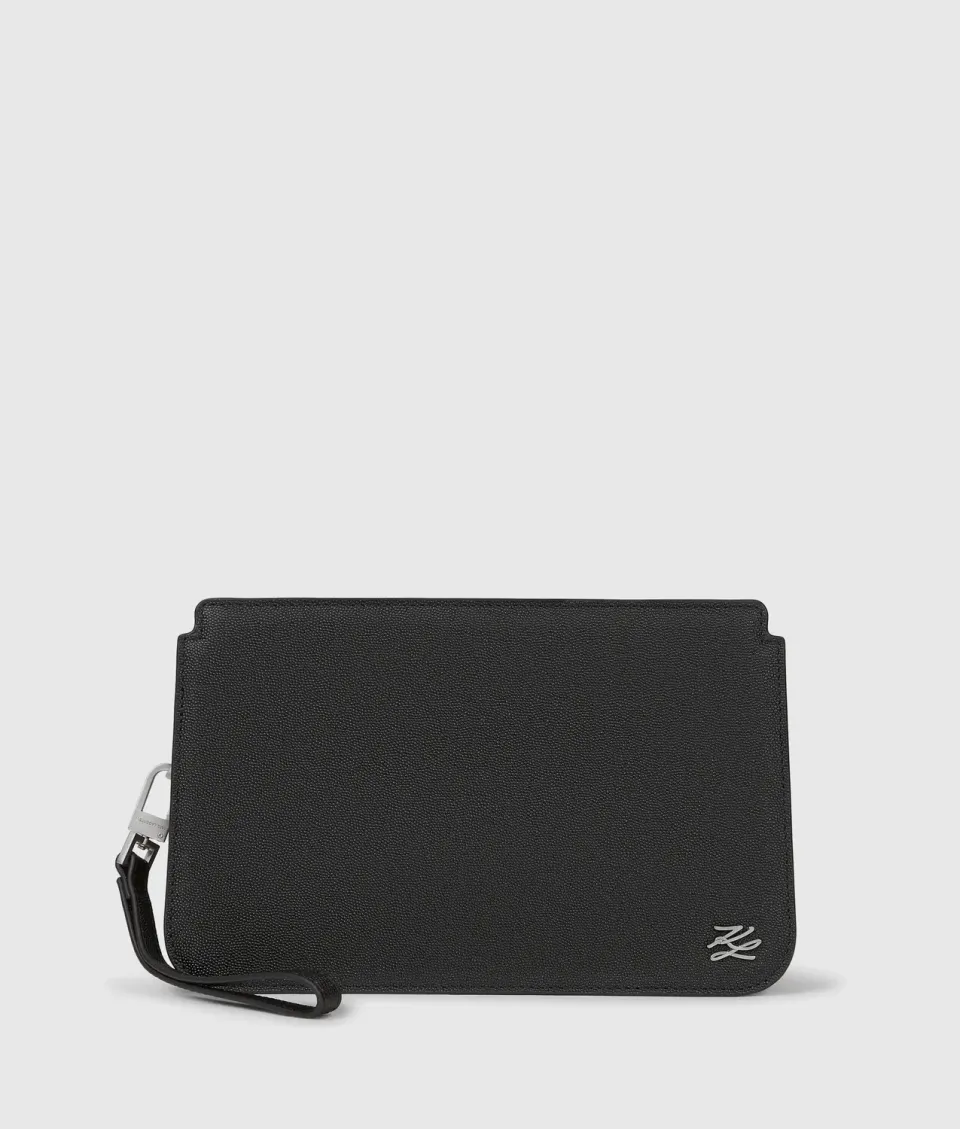 Karl Lagerfeld K/Autograph Leder-Pouch schwarz Einheitsgröße