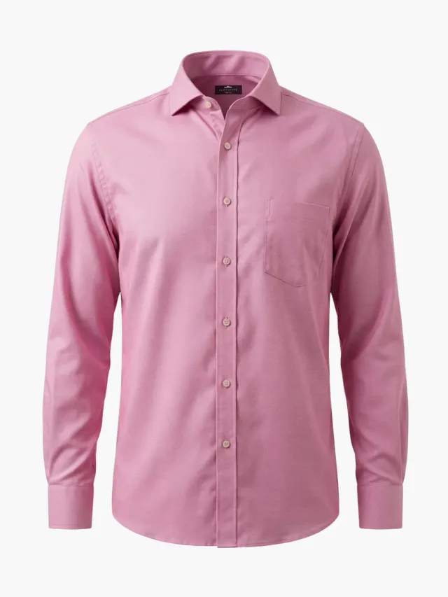Gloriette Hemd Pink Haifischkragen Langarmhemd Pink