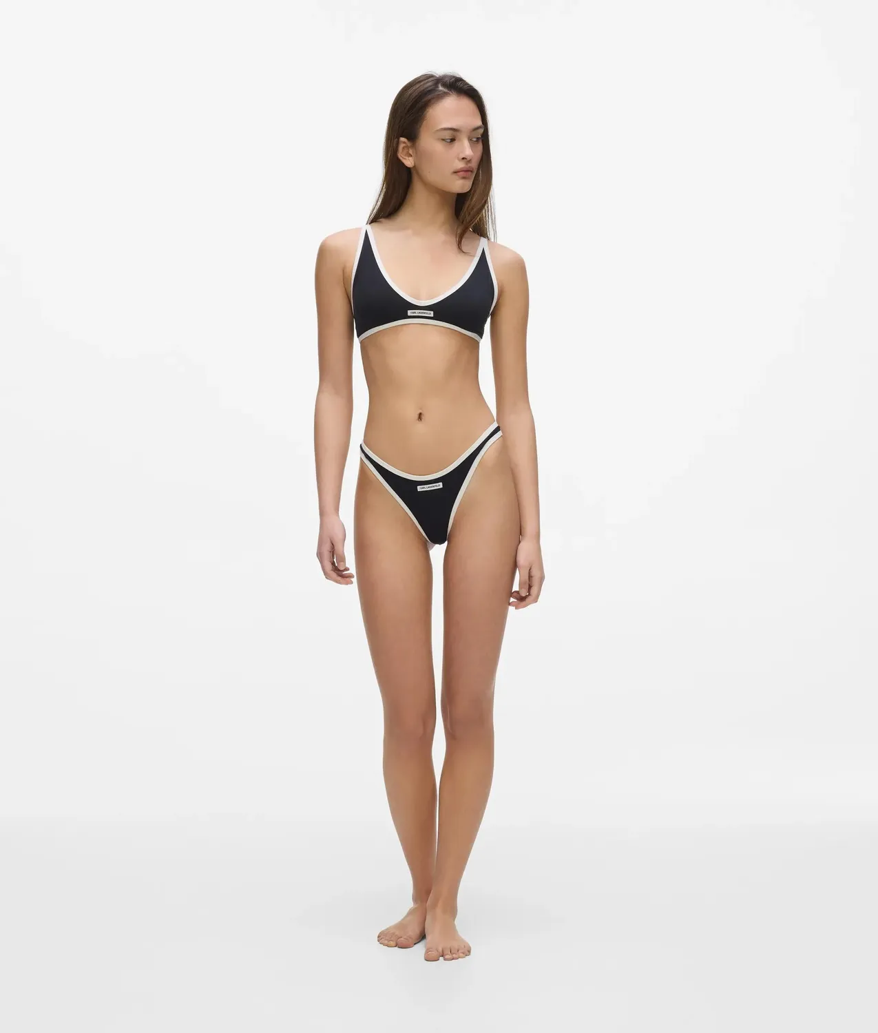 Karl Lagerfeld Monochrome Triangle Bra Lyocell-BH