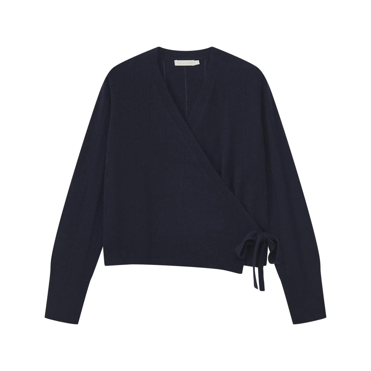 Senatex Wickelcardigan Cardigan Navy Kaschmir mit Gürtel