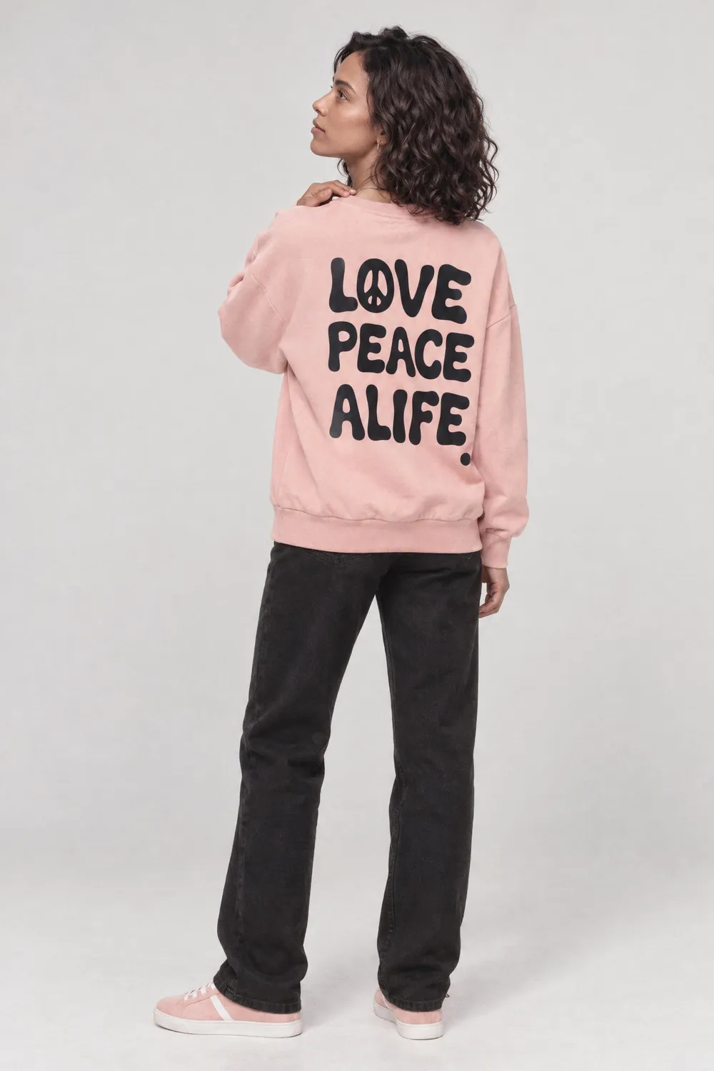 Alife & Kickin ElsaAK P Sweatshirt Rosa Love Peace