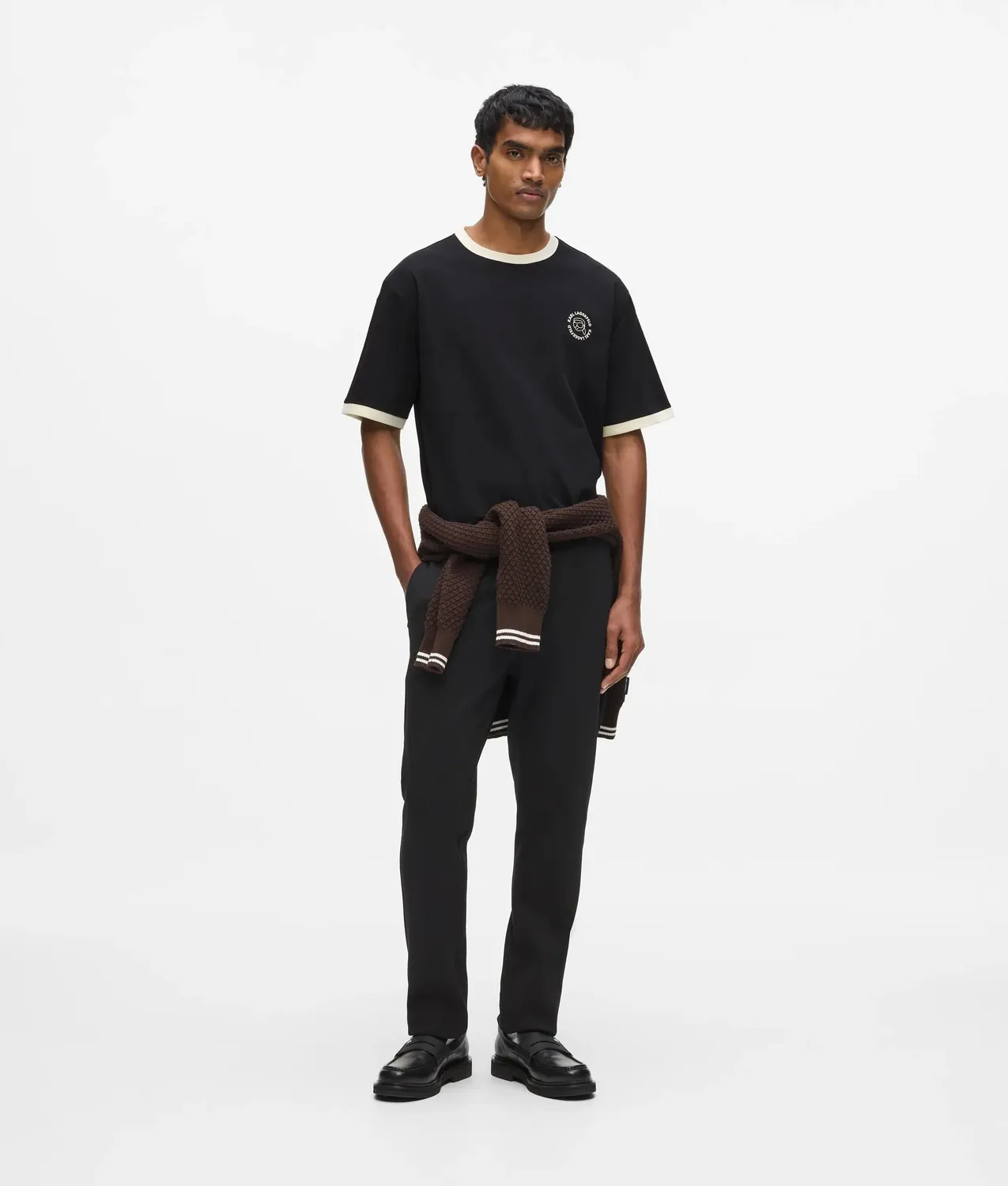 Karl Lagerfeld Ikon Circle Logo T-Shirt Bio-Baumwolle