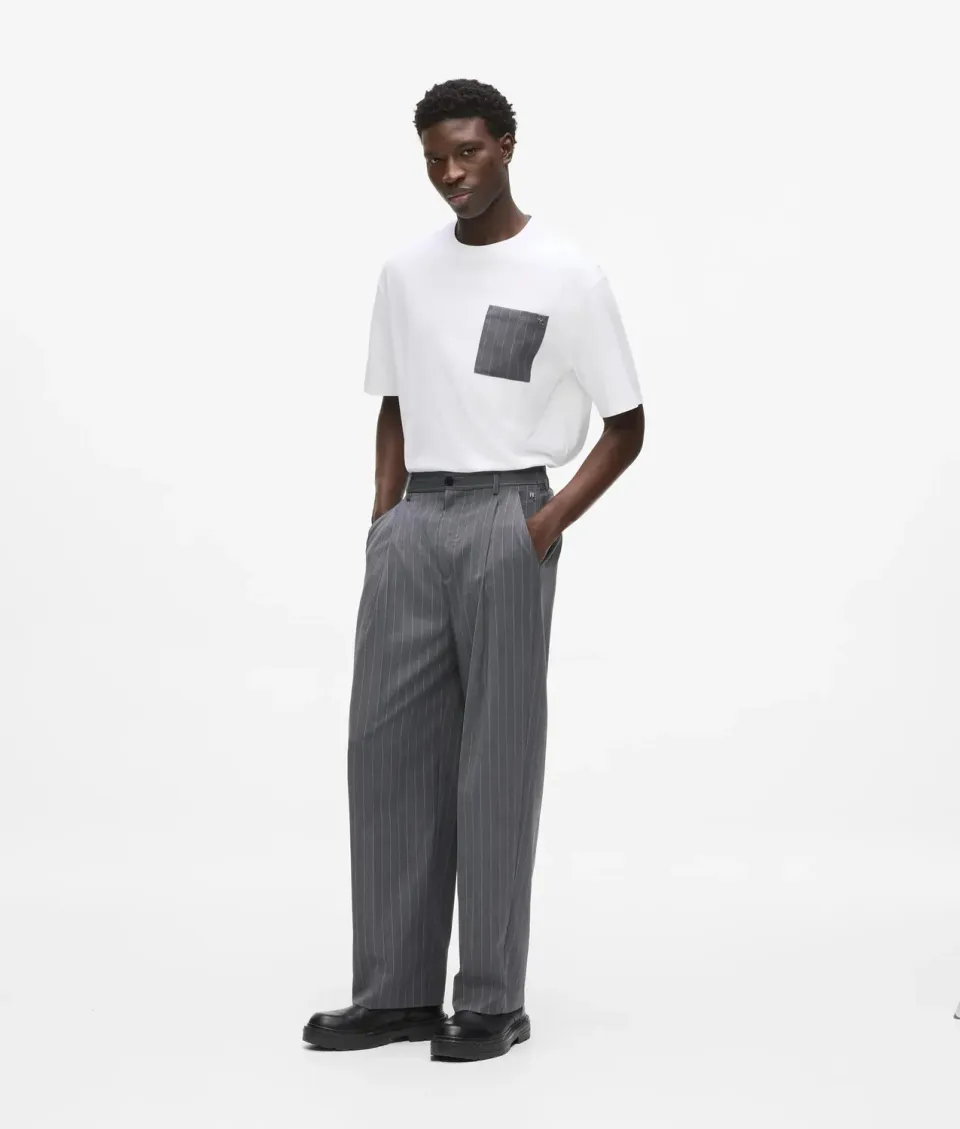 Karl Lagerfeld Pinstripe Hose Nadelstreifen gerader Schnitt
