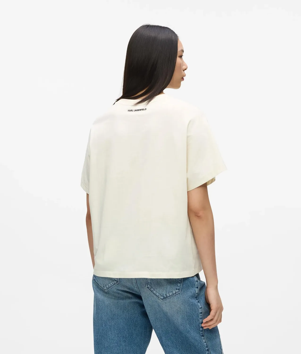 Karl Lagerfeld Signature Rope T-Shirt Bio weiß