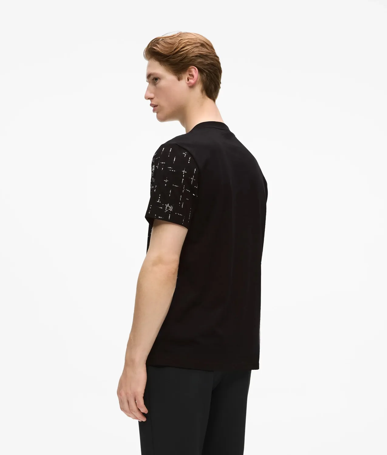 Karl Lagerfeld Monogram Rhinestone T-Shirt Baumwolle Strass
