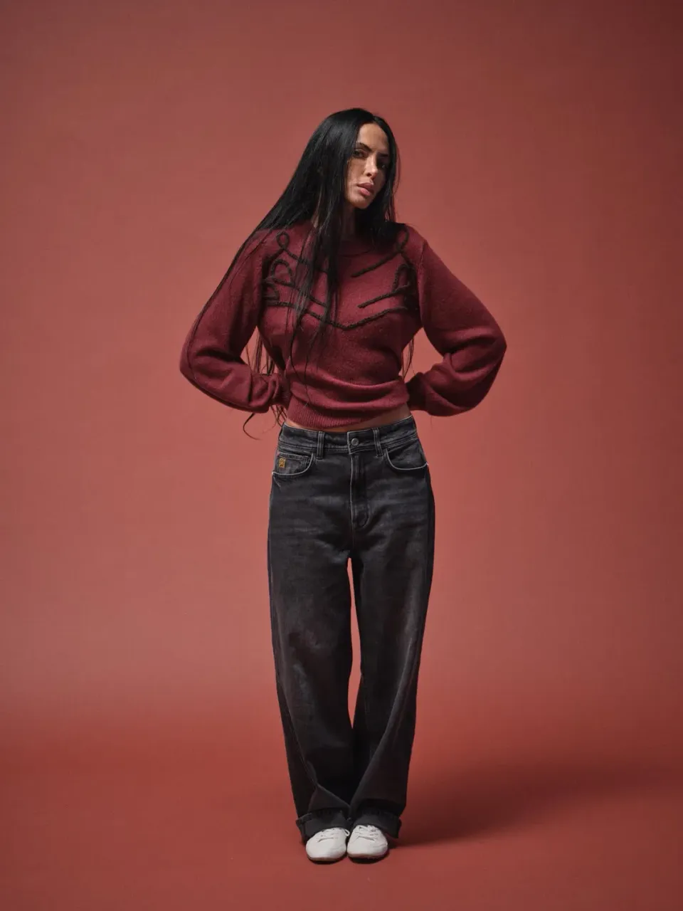 Mos Mosh MMHTalent Drill Jeans Schwarz Long Straight
