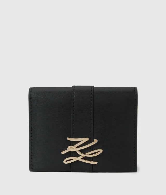 Karl Lagerfeld K/Autograph Kartenetui Leder schwarz