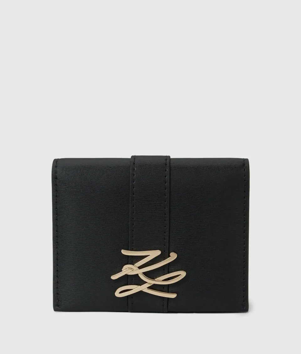 Karl Lagerfeld K/Autograph Kartenetui Leder schwarz