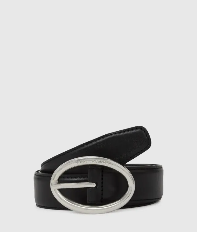 Karl Lagerfeld Oval Buckle Belt Ledergürtel Größe 85