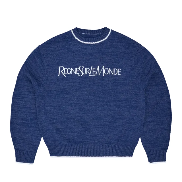 Corteiz RSLM Knit Crewneck Strickpullover Navy Stick