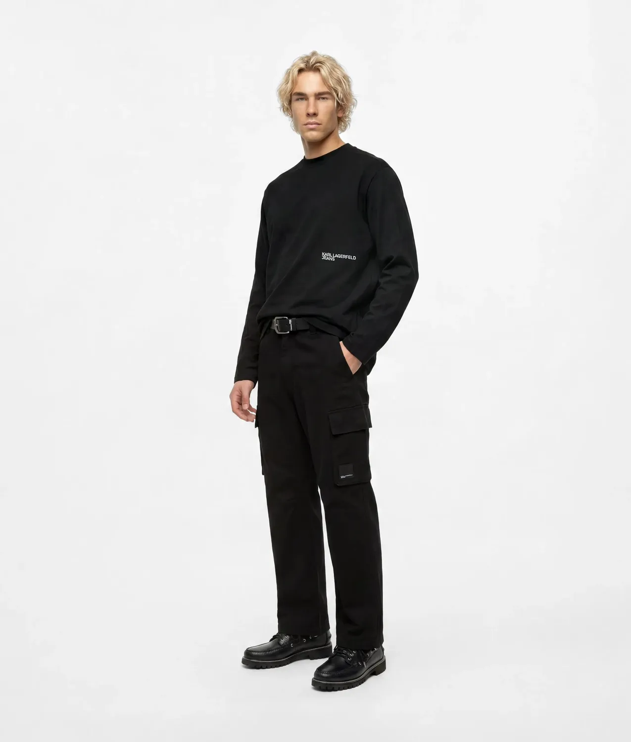 Karl Lagerfeld KL Jeans Langarmshirt Herren Nähte Baumwolle