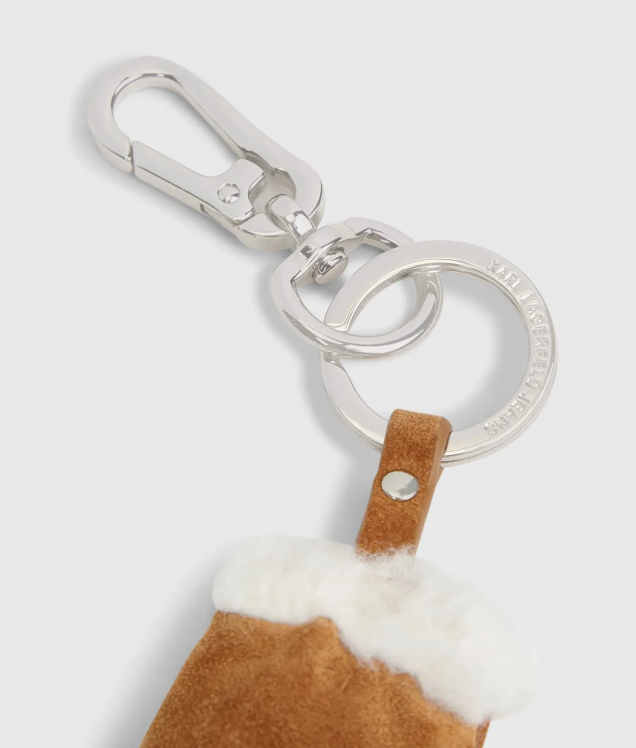 Karl Lagerfeld Jeans Suede Mitten Keychain Wildleder