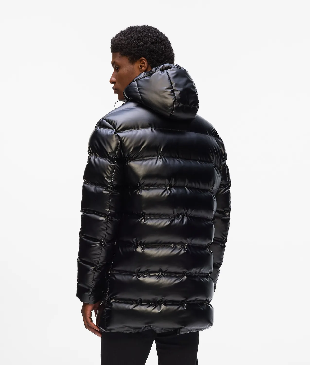 Karl Lagerfeld Puffer Jacke Kapuze glänzend