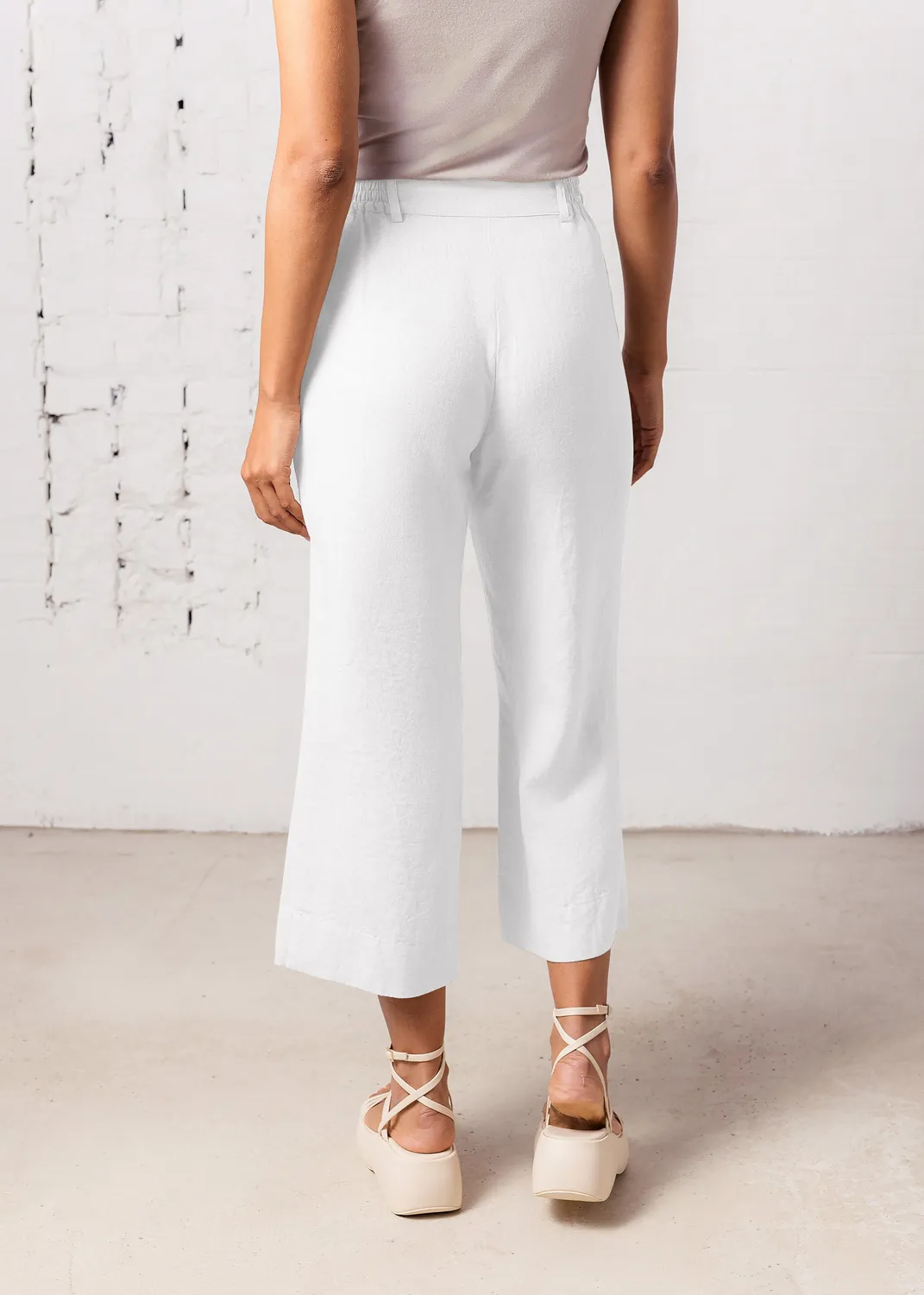Senatex Vegane Leinenhose Hose Weiß 100% Leinen