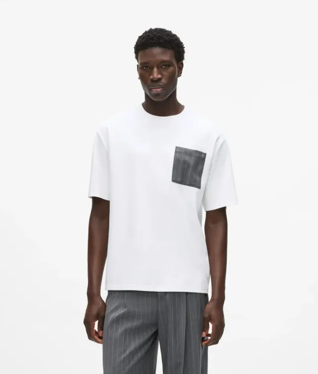 Karl Lagerfeld Pinstripe Pocket T-Shirt Herren Baumwolle