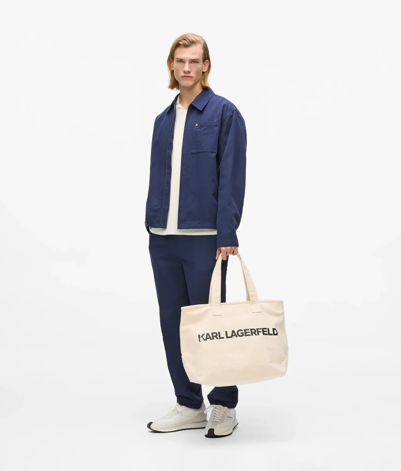 Karl Lagerfeld Extra Large Logo Tote Tasche Baumwolle