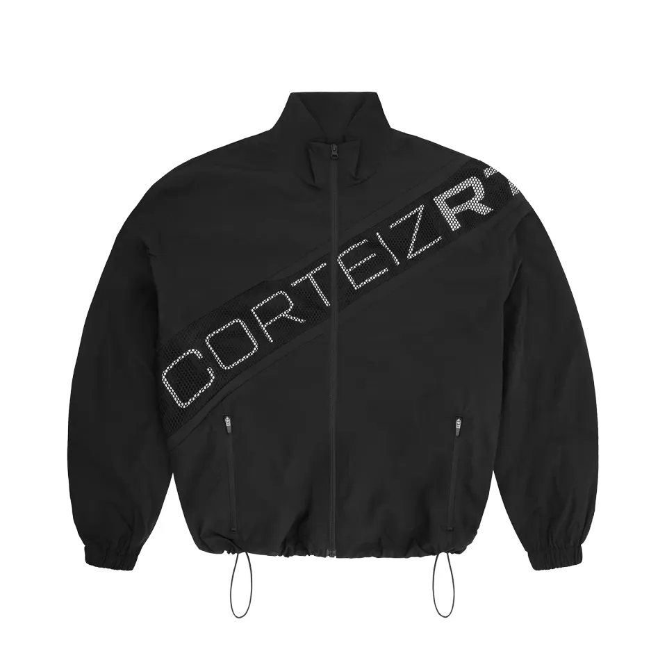 Corteiz Bias Panel Shuku Jacke Schwarz Nylon wasserabweisend