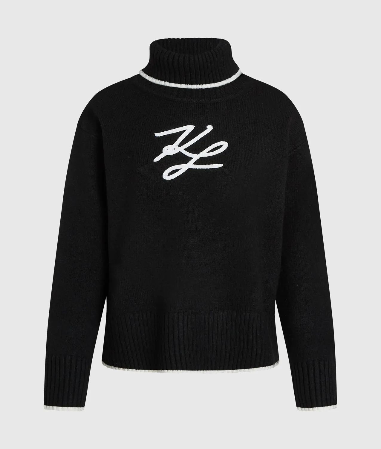 Karl Lagerfeld Soutache Rollkragenpullover Wolle