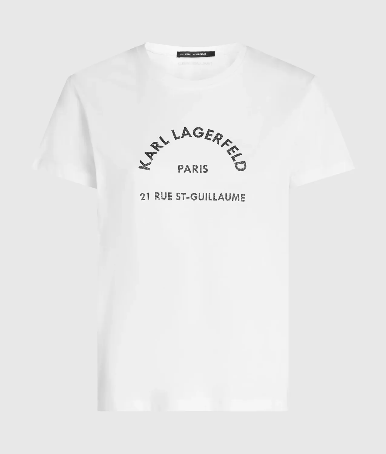 Karl Lagerfeld Rue Glitzer T-Shirt Slim-fit Bio-Baumwolle