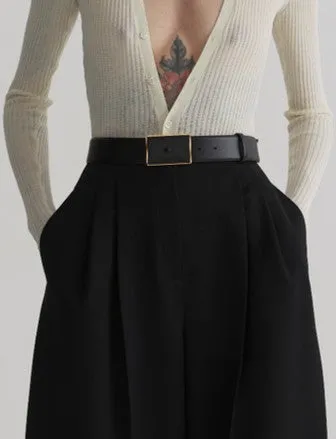 Mugler Star Buckle Gürtel Schwarz Leder