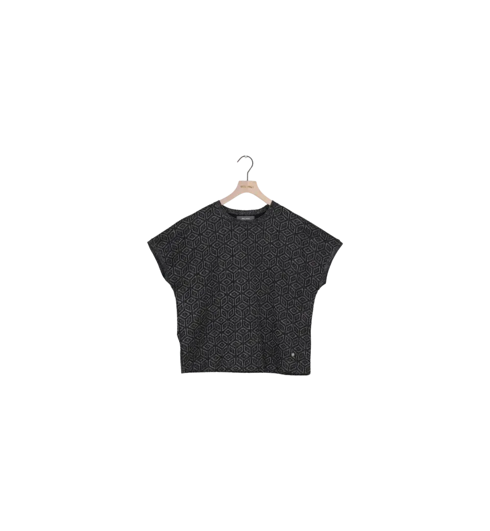 Mos Mosh MMLola Glam T-Shirt Silver M Glitzer Secondhand