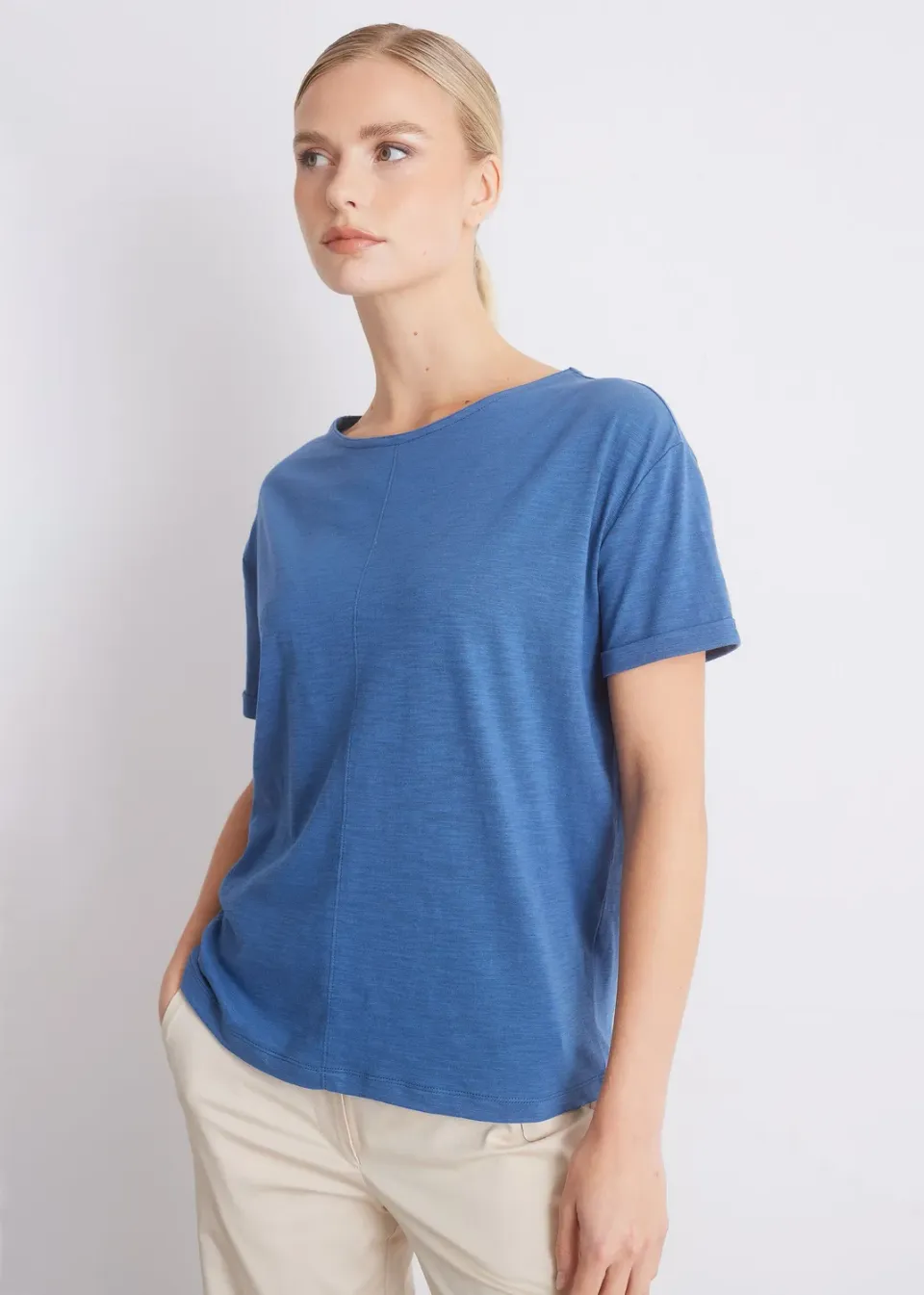 Senatex T-Shirt OCS Baumwolle Weiß Rundhals Basic