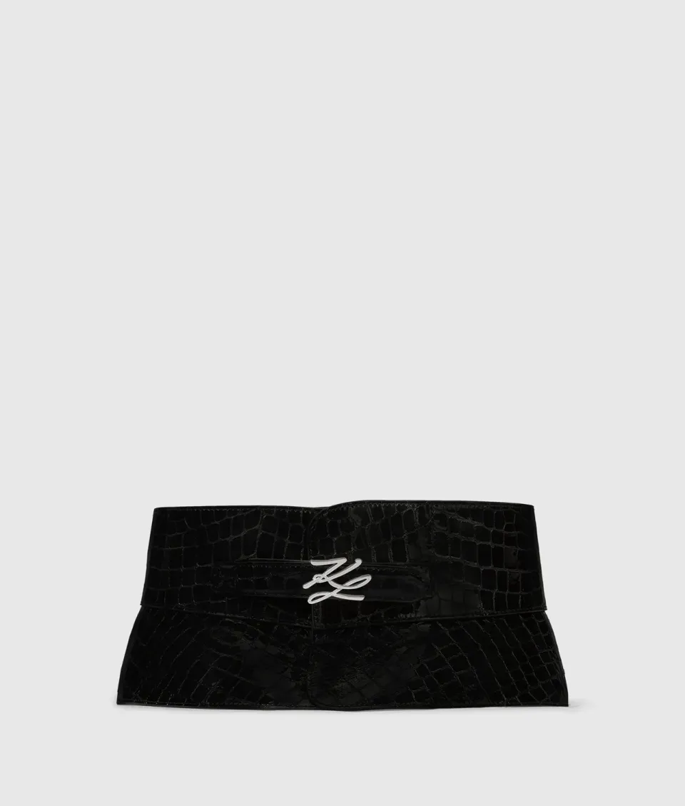 Karl Lagerfeld K/Autograph Croco Korsettgürtel breit