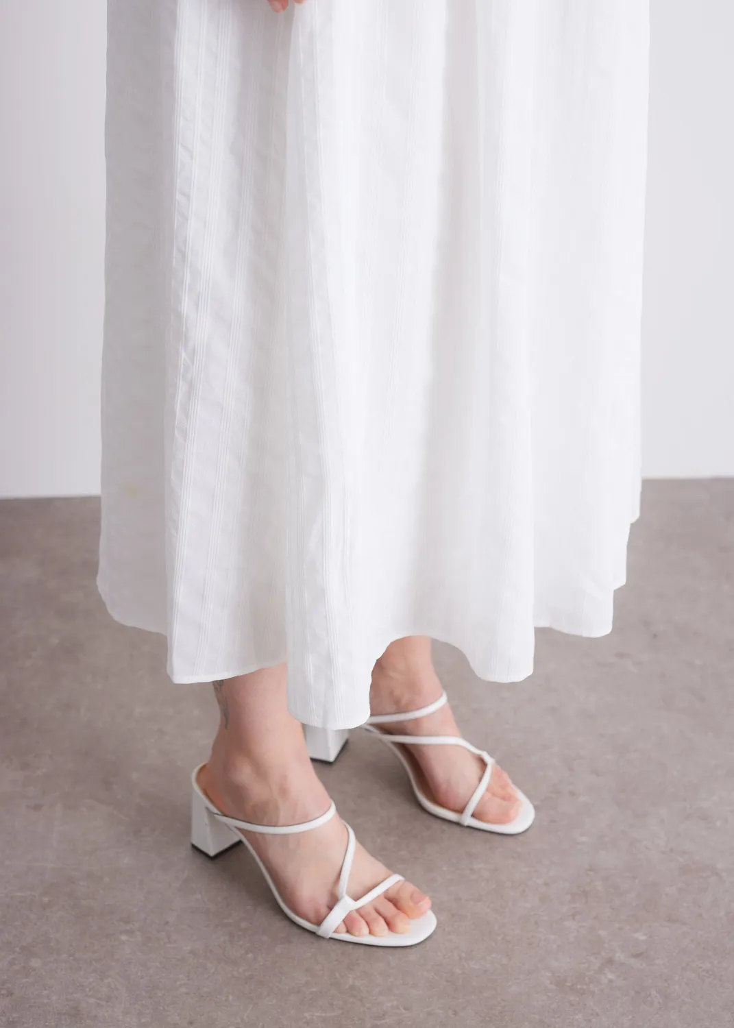 Senatex Rock aus Baumwolle Off-White midi
