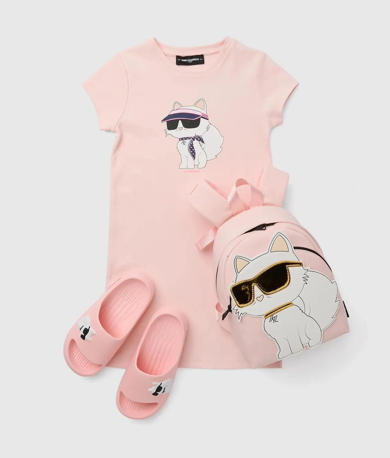 Karl Lagerfeld Girls Ikon Choupette T-Shirt Kleid Metallic