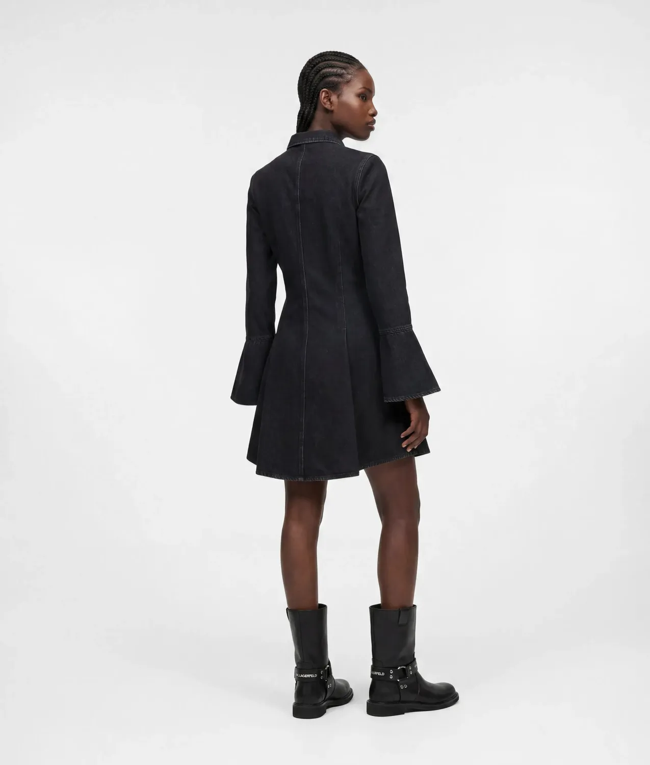 Karl Lagerfeld KL Jeans Denim Kleid XS-XL Trompetenärmel