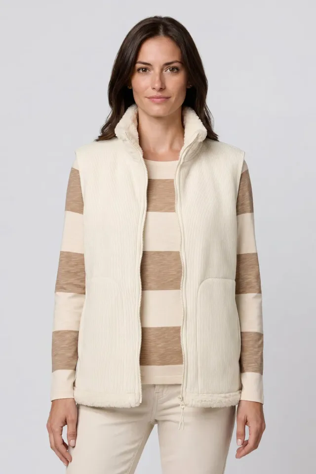 Alife & Kickin EstherAK T Weste Off White Teddy Damen