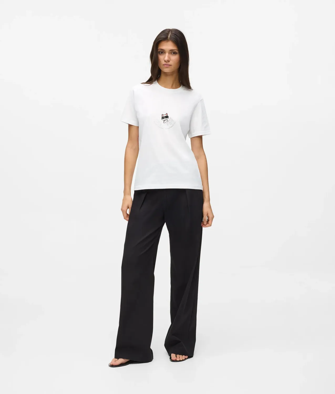 Karl Lagerfeld Ikon T-Shirt Circle Logo Bio-Baumwolle
