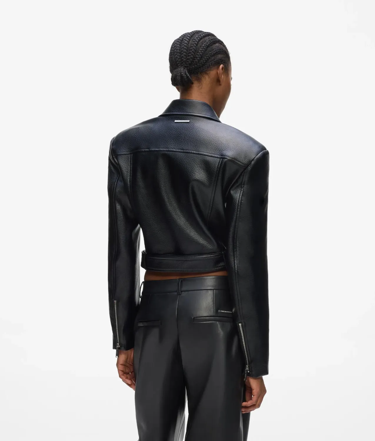 Karl Lagerfeld Bikerjacke Kunstleder Cropped Gr. 8
