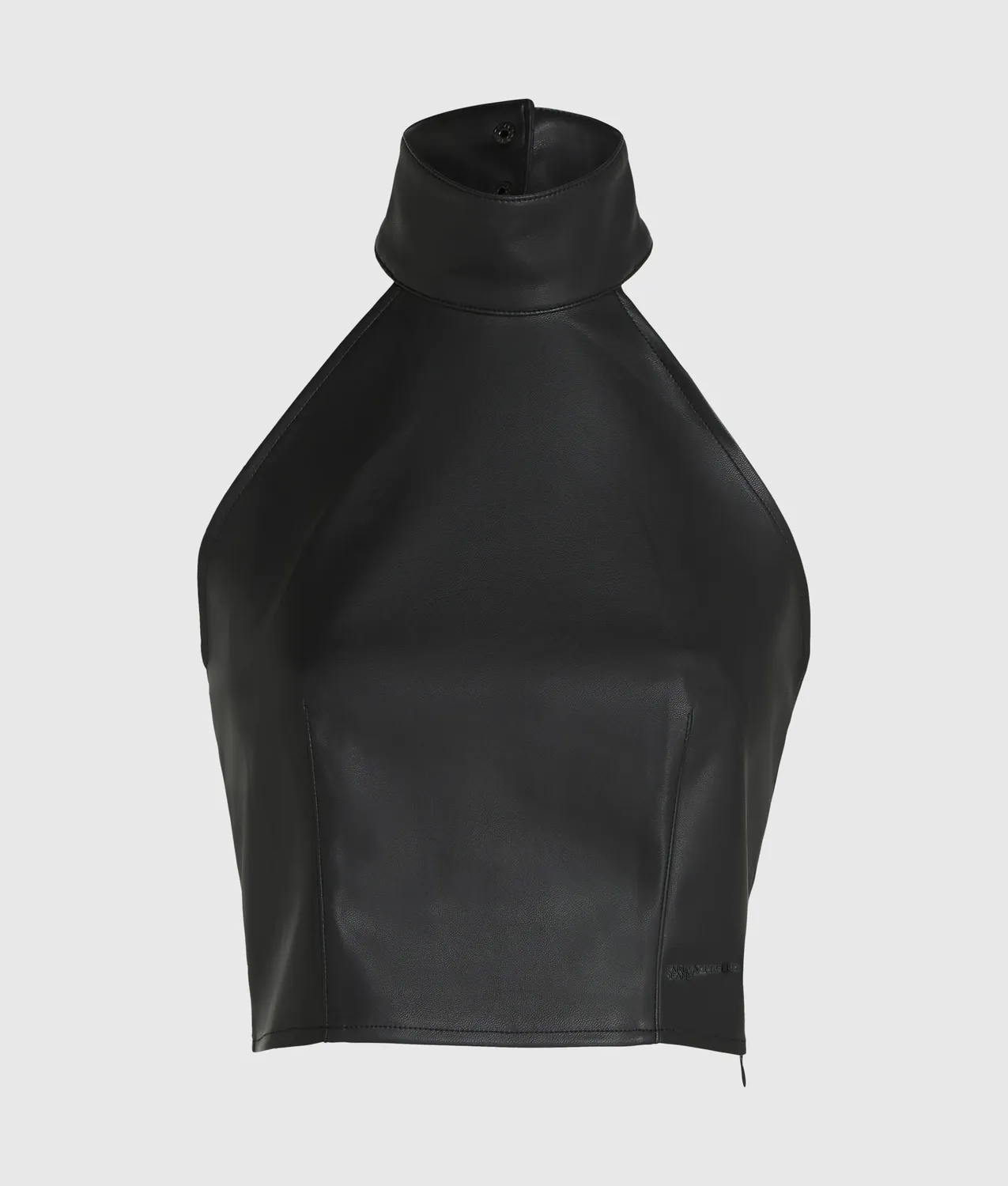 Karl Lagerfeld KL Jeans Neckholder Top Kunstleder schwarz