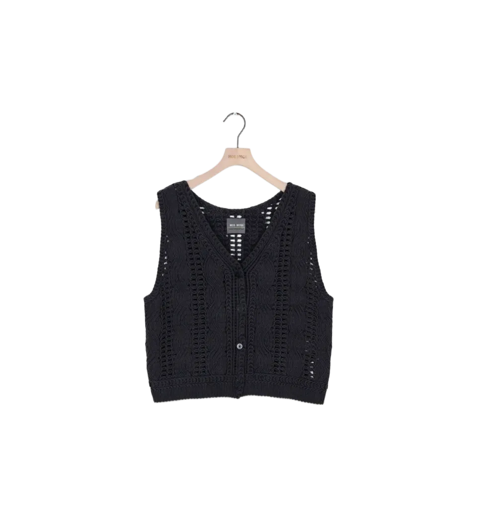 Mos Mosh MMAlbanju Knit Lace Strickweste L Phantom