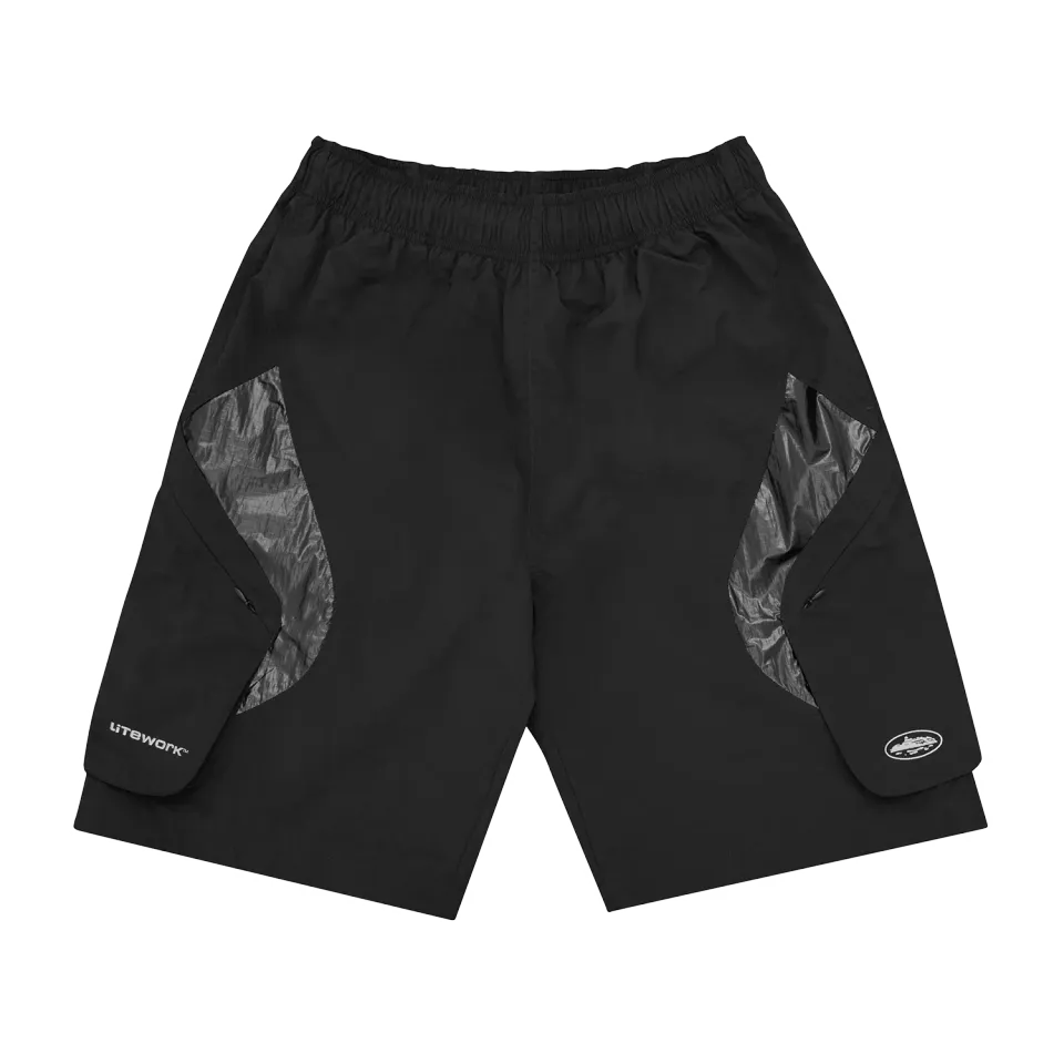 Corteiz Litework Quattro Short Shorts Schwarz Nylon